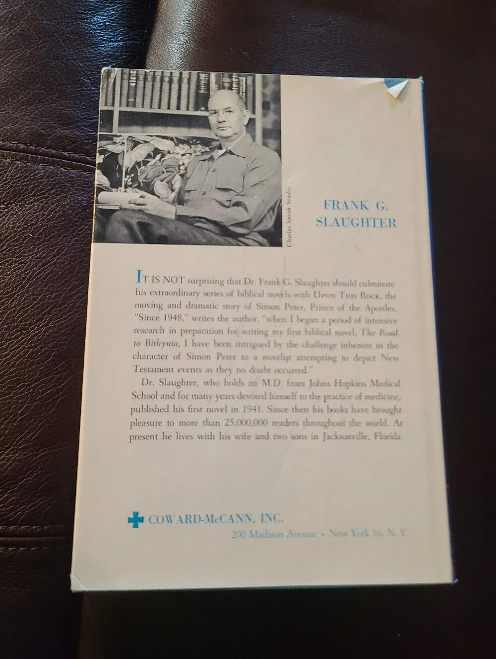 Upon This Rock Frank G Slaughter 1963 Hardcover First Edition Dust Jacket VG